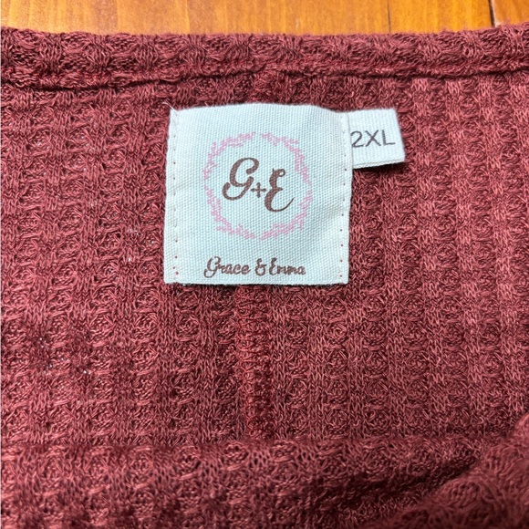 Grace & Emma Waffle Knit Snake Skin Print Design Top Sweater Size 2XL - Picture 4 of 8